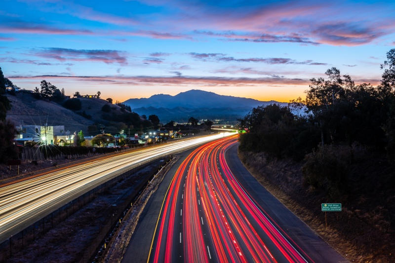 Mount Diablo over Highway 24 at Dawn