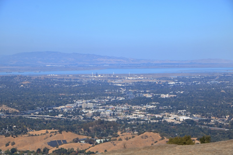 Walnut Creek downtown from the Las Trampas hills, California