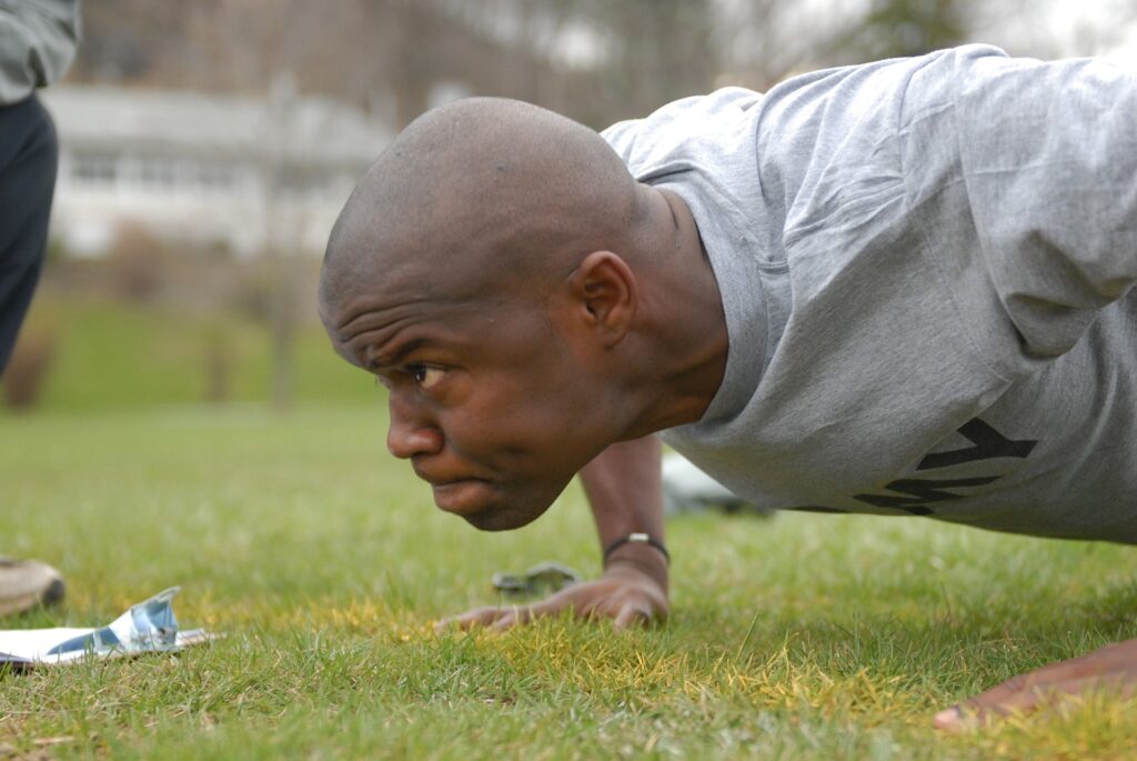 US Navy member doing pushups - Courtesy of Ryan Family Law