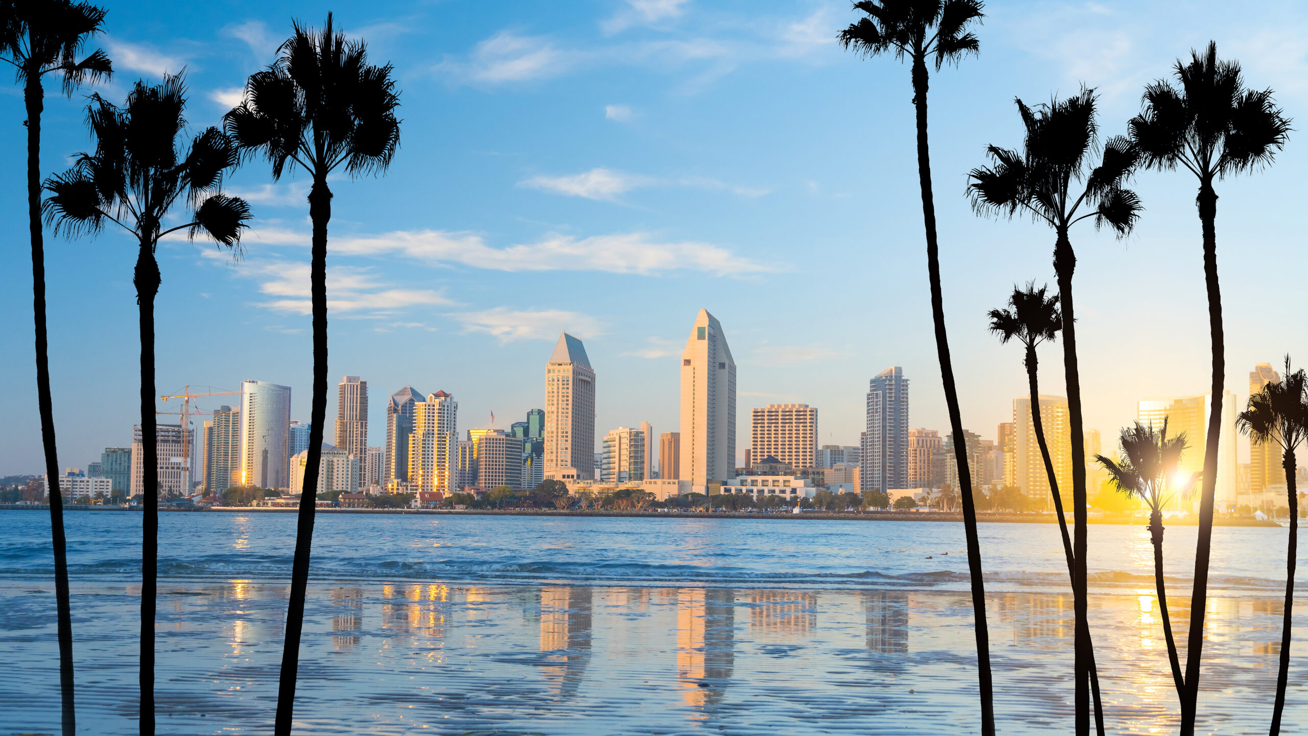 Downtown San Diego skyline in California, USA at sunset - Ryan Family Law - Office Locations