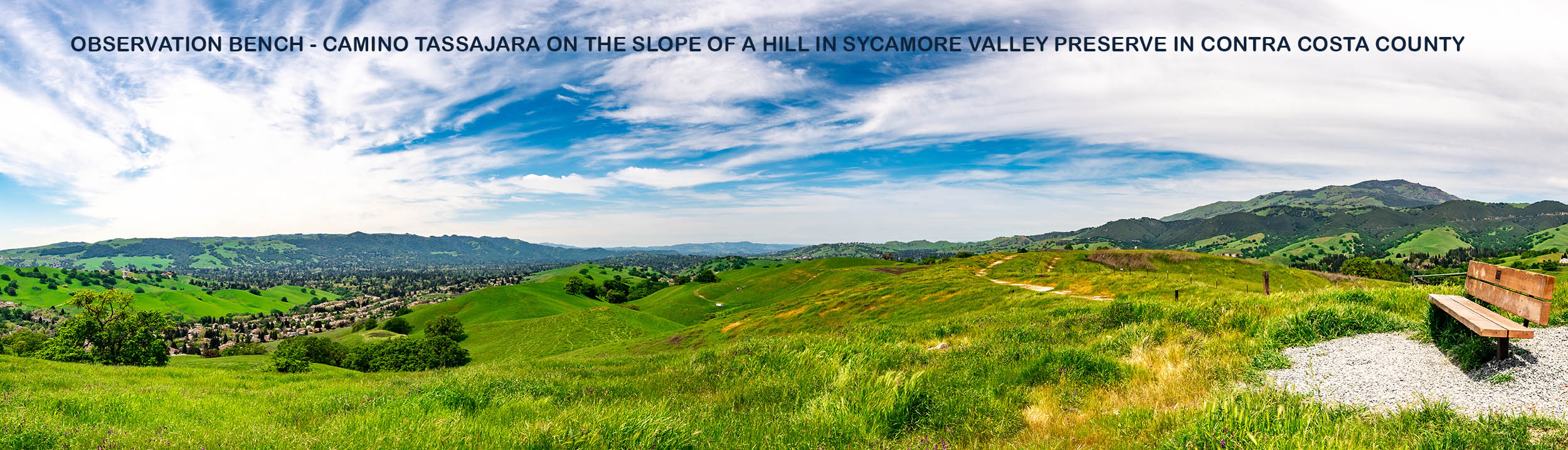 Observation Bench - Camino Tassajara on the slope of a hill in Sycamore Valley Preserve In Contra Costa County - Courtesy of Contra Costa Divorce attorneys @ Ryan Family Law