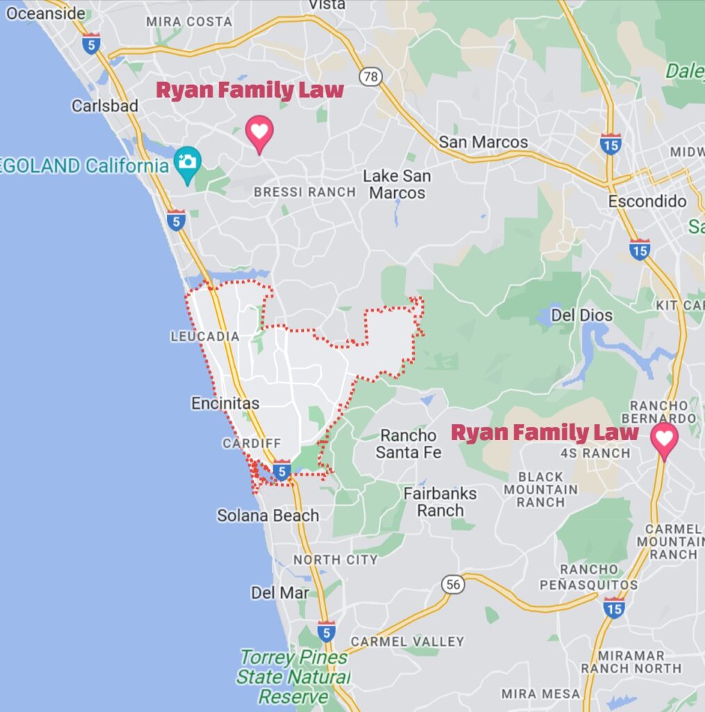 Encinitas Family Law & Divorce Attorneys: Ryan Family Law - Map of Encinitas, CA