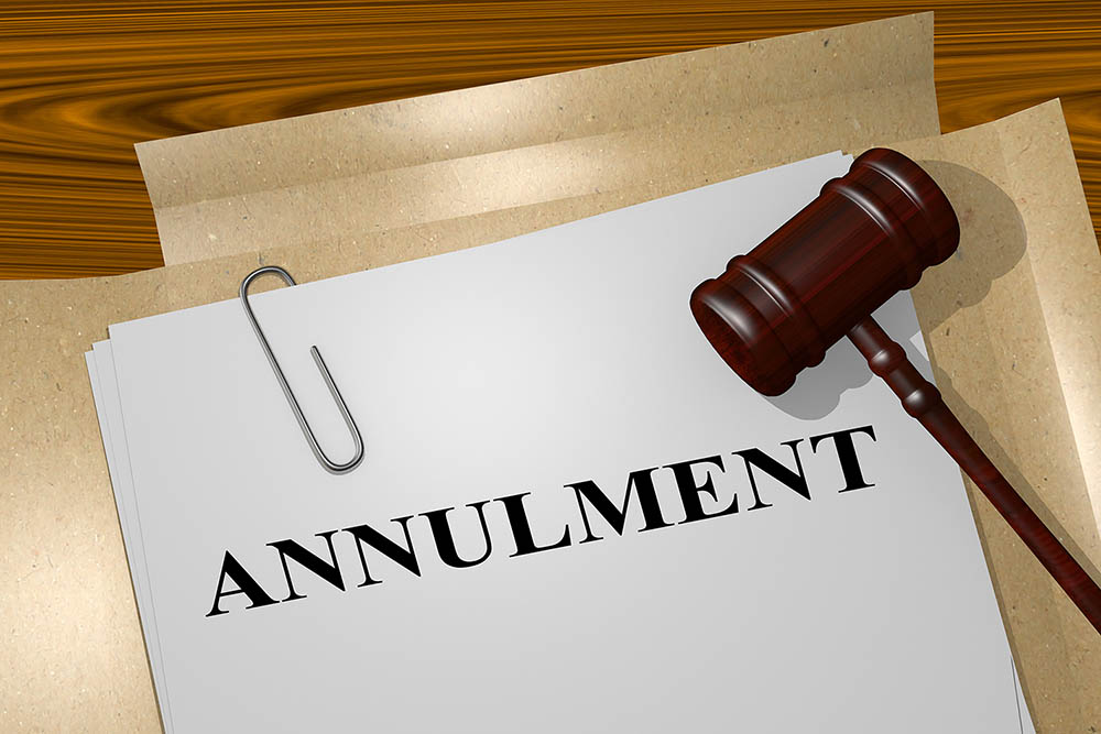 illustration of ANNULMENT title on legal document - Ryan Family Law - Annulment attorneys in San Diego