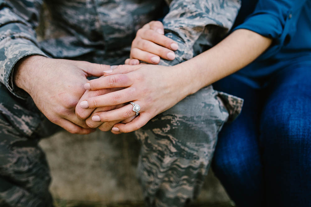 military member and spouse holding hands - San Diego Military Divorce attorney - Ryan Family Law